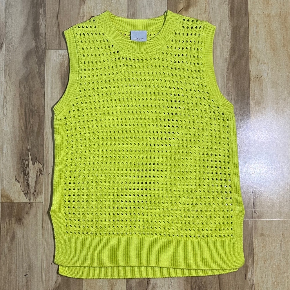 Varley Darin Longline Neon Yellow Knit Tank
